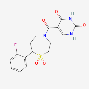 5-(7-(2-fluorophenyl)-1,1-dioxido-1,4-thiazepane-4-carbonyl)pyrimidine-2,4(1H,3H)-dione