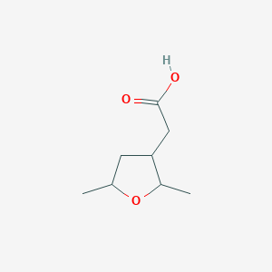 molecular formula C8H14O3 B2406316 2-(2,5-Dimethyloxolan-3-yl)acetic acid CAS No. 1858696-26-0