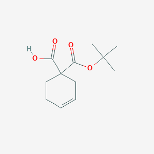 molecular formula C12H18O4 B2406320 1-[(Tert-butoxy)carbonyl]cyclohex-3-ene-1-carboxylic acid CAS No. 1909306-23-5