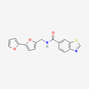 molecular formula C17H12N2O3S B2406327 N-([2,2'-bifuran]-5-ylmethyl)benzo[d]thiazole-6-carboxamide CAS No. 2034250-91-2