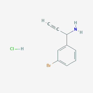 molecular formula C9H9BrClN B2406330 1-(3-Bromophenyl)prop-2-yn-1-amine;hydrochloride CAS No. 2402830-27-5