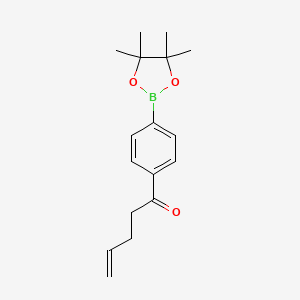 molecular formula C17H23BO3 B2406334 1-[4-(Tetramethyl-1,3,2-dioxaborolan-2-yl)phenyl]pent-4-en-1-one CAS No. 2377606-47-6