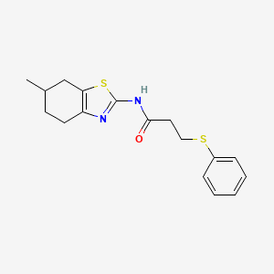 molecular formula C17H20N2OS2 B2406349 N-(6-methyl-4,5,6,7-tetrahydrobenzo[d]thiazol-2-yl)-3-(phenylthio)propanamide CAS No. 865545-67-1