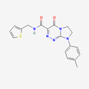 molecular formula C18H17N5O2S B2406358 4-oxo-N-(thiophen-2-ylmethyl)-8-(p-tolyl)-4,6,7,8-tetrahydroimidazo[2,1-c][1,2,4]triazine-3-carboxamide CAS No. 946360-69-6