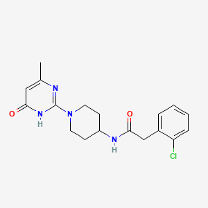 molecular formula C18H21ClN4O2 B2406362 2-(2-chlorophenyl)-N-(1-(4-methyl-6-oxo-1,6-dihydropyrimidin-2-yl)piperidin-4-yl)acetamide CAS No. 1904026-18-1