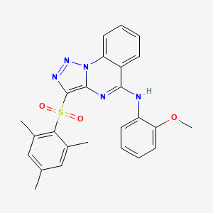molecular formula C25H23N5O3S B2406371 N-(2-methoxyphenyl)-3-(2,4,6-trimethylphenyl)sulfonyltriazolo[1,5-a]quinazolin-5-amine CAS No. 866809-09-8