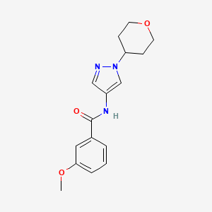 molecular formula C16H19N3O3 B2406372 3-甲氧基-N-(1-(四氢-2H-吡喃-4-基)-1H-吡唑-4-基)苯甲酰胺 CAS No. 1797551-66-6