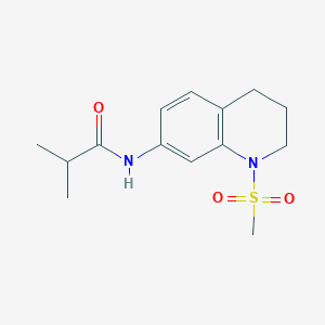 molecular formula C14H20N2O3S B2406378 N-(1-(methylsulfonyl)-1,2,3,4-tetrahydroquinolin-7-yl)isobutyramide CAS No. 946350-63-6