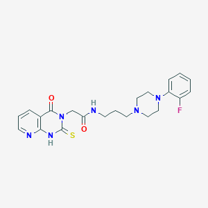 molecular formula C22H25FN6O2S B2406386 N-(3-(4-(2-氟苯基)哌嗪-1-基)丙基)-2-(4-氧代-2-硫代-1,2-二氢吡啶并[2,3-d]嘧啶-3(4H)-基)乙酰胺 CAS No. 688793-70-6