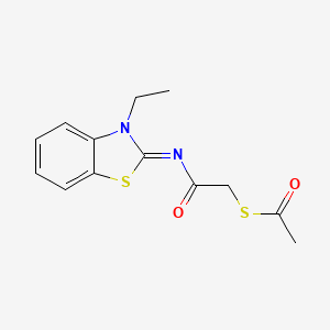 (Z)-S-(2-((3-ethylbenzo[d]thiazol-2(3H)-ylidene)amino)-2-oxoethyl) ethanethioate
