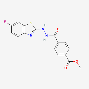 molecular formula C16H12FN3O3S B2406402 Methyl 4-(2-(6-fluorobenzo[d]thiazol-2-yl)hydrazinecarbonyl)benzoate CAS No. 851980-08-0