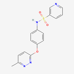 molecular formula C16H14N4O3S B2406433 N-(4-((6-methylpyridazin-3-yl)oxy)phenyl)pyridine-3-sulfonamide CAS No. 1207021-22-4