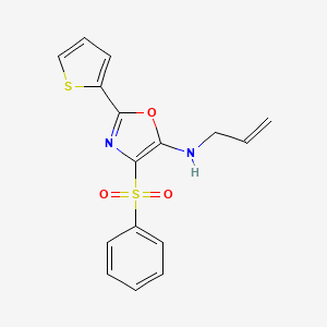 molecular formula C16H14N2O3S2 B2406450 N-allyl-4-(phenylsulfonyl)-2-(2-thienyl)-1,3-oxazol-5-amine CAS No. 627833-17-4