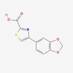 molecular formula C11H7NO4S B2406453 4-(1,3-苯并二氧杂环-5-基)-1,3-噻唑-2-羧酸 CAS No. 952958-63-3
