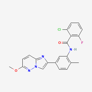 molecular formula C21H16ClFN4O2 B2406461 2-氯-6-氟-N-(5-(6-甲氧基咪唑并[1,2-b]哒嗪-2-基)-2-甲苯基)苯甲酰胺 CAS No. 946268-03-7