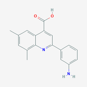 molecular formula C18H16N2O2 B2406462 2-(3-氨基苯基)-6,8-二甲基喹啉-4-羧酸 CAS No. 590359-90-3