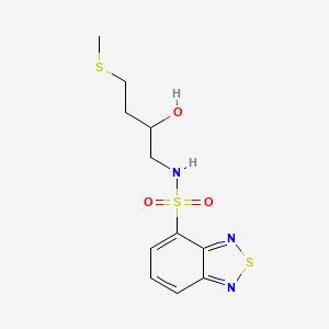 molecular formula C11H15N3O3S3 B2406463 N-(2-Hydroxy-4-methylsulfanylbutyl)-2,1,3-benzothiadiazole-4-sulfonamide CAS No. 2309345-48-8