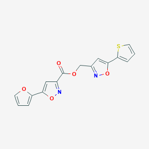 molecular formula C16H10N2O5S B2406464 (5-(Thiophen-2-yl)isoxazol-3-yl)methyl 5-(furan-2-yl)isoxazole-3-carboxylate CAS No. 1210122-51-2
