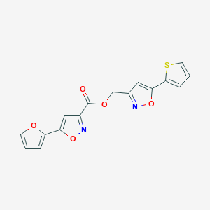 molecular formula C16H10N2O5S B2406464 (5-(噻吩-2-基)异恶唑-3-基)甲基 5-(呋喃-2-基)异恶唑-3-羧酸酯 CAS No. 1210122-51-2