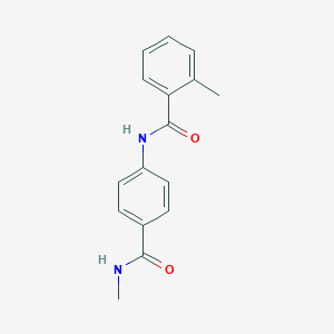 molecular formula C16H16N2O2 B240648 2-methyl-N-{4-[(methylamino)carbonyl]phenyl}benzamide 