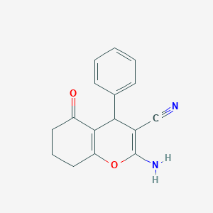 molecular formula C16H14N2O2 B2406483 2-氨基-5-氧代-4-苯基-5,6,7,8-四氢-4H-色烯-3-腈 CAS No. 107752-89-6