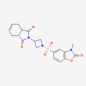 molecular formula C19H19N3O6S B2406484 2-(1-((3-甲基-2-氧代-2,3-二氢苯并[d]恶唑-5-基)磺酰基)氮杂环丁-3-基)-3a,4,7,7a-四氢-1H-异吲哚-1,3(2H)-二酮 CAS No. 2034381-84-3