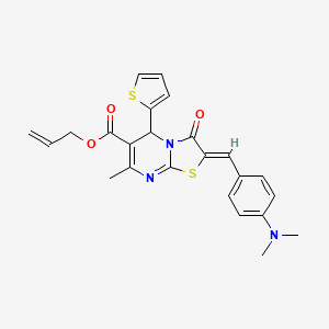 (Z)-allyl 2-(4-(dimethylamino)benzylidene)-7-methyl-3-oxo-5-(thiophen-2-yl)-3,5-dihydro-2H-thiazolo[3,2-a]pyrimidine-6-carboxylate