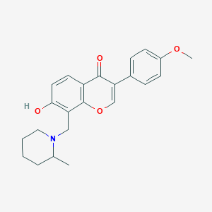 molecular formula C23H25NO4 B2406492 7-羟基-3-(4-甲氧基苯基)-8-[(2-甲基哌啶-1-基)甲基]色满-4-酮 CAS No. 637752-61-5