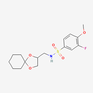 N-(1,4-dioxaspiro[4.5]decan-2-ylmethyl)-3-fluoro-4-methoxybenzenesulfonamide