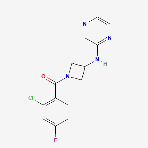 (2-Chloro-4-fluorophenyl)(3-(pyrazin-2-ylamino)azetidin-1-yl)methanone