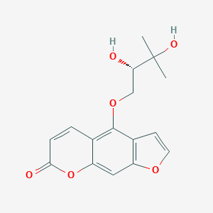 molecular formula C16H16O6 B024065 4-[(2S)-2,3-二羟基-3-甲基丁氧基]呋并[3,2-g]色酮-7-酮 CAS No. 133164-11-1