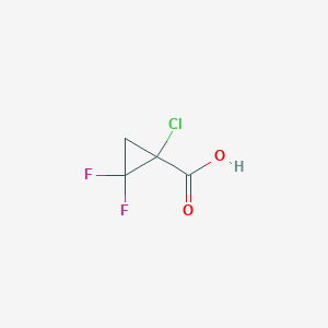 molecular formula C4H3ClF2O2 B2406501 1-氯-2,2-二氟环丙烷-1-羧酸 CAS No. 2418671-87-9