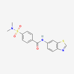 molecular formula C16H15N3O3S2 B2406503 N-(苯并[d]噻唑-6-基)-4-(N,N-二甲基氨磺酰)苯甲酰胺 CAS No. 941924-51-2