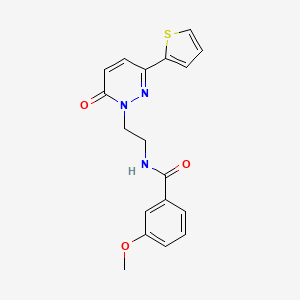 molecular formula C18H17N3O3S B2406510 3-methoxy-N-(2-(6-oxo-3-(thiophen-2-yl)pyridazin-1(6H)-yl)ethyl)benzamide CAS No. 946344-68-9