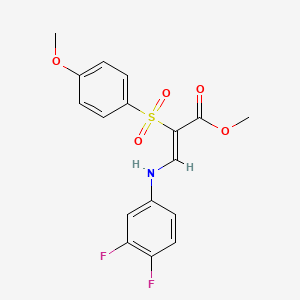 molecular formula C17H15F2NO5S B2406511 （2Z）-3-[(3,4-二氟苯基)氨基]-2-[(4-甲氧基苯基)磺酰基]丙烯酸甲酯 CAS No. 1564076-52-3