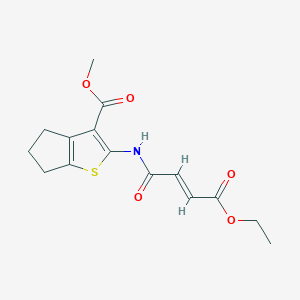 molecular formula C15H17NO5S B2406514 (E)-methyl 2-(4-ethoxy-4-oxobut-2-enamido)-5,6-dihydro-4H-cyclopenta[b]thiophene-3-carboxylate CAS No. 328026-09-1