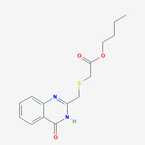 molecular formula C15H18N2O3S B2406516 Butyl 2-(((4-oxo-3,4-dihydroquinazolin-2-yl)methyl)thio)acetate CAS No. 877811-60-4