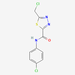 molecular formula C10H7Cl2N3OS B2406518 5-(chloromethyl)-N-(4-chlorophenyl)-1,3,4-thiadiazole-2-carboxamide CAS No. 875159-92-5