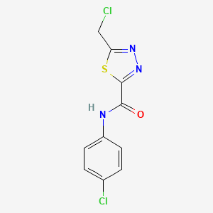 molecular formula C10H7Cl2N3OS B2406518 5-(氯甲基)-N-(4-氯苯基)-1,3,4-噻二唑-2-甲酰胺 CAS No. 875159-92-5