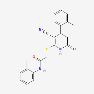 2-{[3-cyano-6-hydroxy-4-(2-methylphenyl)-4,5-dihydropyridin-2-yl]sulfanyl}-N-(2-methylphenyl)acetamide