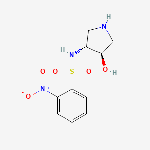 molecular formula C10H13N3O5S B2406528 N-[(3R,4R)-4-Hydroxypyrrolidin-3-yl]-2-nitrobenzenesulfonamide CAS No. 2138563-27-4