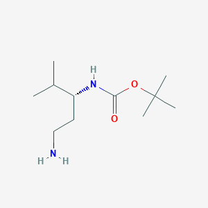 molecular formula C11H24N2O2 B2406529 tert-butyl N-[(3R)-1-amino-4-methylpentan-3-yl]carbamate CAS No. 1932289-71-8