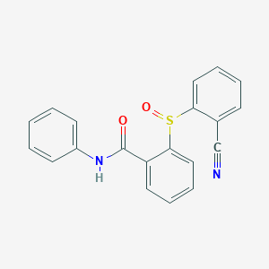 molecular formula C20H14N2O2S B2406536 2-[(2-cyanophenyl)sulfinyl]-N-phenylbenzenecarboxamide CAS No. 477710-70-6