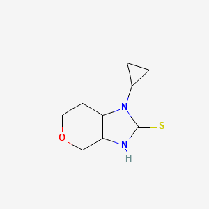 molecular formula C9H12N2OS B2406537 1-Cyclopropyl-3,4,6,7-tetrahydropyrano[3,4-d]imidazole-2-thione CAS No. 2142822-03-3