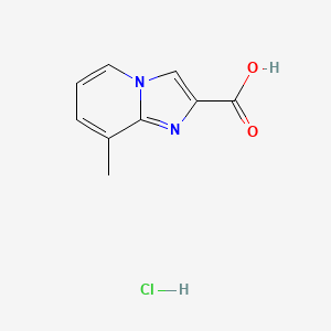 molecular formula C9H9ClN2O2 B2406542 8-甲基咪唑并[1,2-a]吡啶-2-羧酸；盐酸盐 CAS No. 2344685-56-7