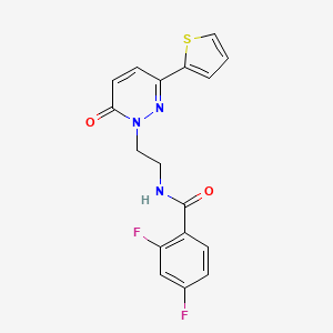 molecular formula C17H13F2N3O2S B2406544 2,4-二氟-N-(2-(6-氧代-3-(噻吩-2-基)吡哒嗪-1(6H)-基)乙基)苯甲酰胺 CAS No. 946264-78-4