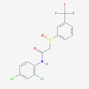 molecular formula C15H10Cl2F3NO2S B2406546 N-(2,4-dichlorophenyl)-2-{[3-(trifluoromethyl)phenyl]sulfinyl}acetamide CAS No. 339108-02-0