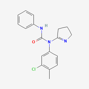 molecular formula C18H18ClN3O B2406555 1-(3-氯-4-甲基苯基)-1-(3,4-二氢-2H-吡咯-5-基)-3-苯基脲 CAS No. 905797-36-6