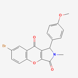 molecular formula C19H14BrNO4 B2406556 7-Bromo-1-(4-methoxyphenyl)-2-methyl-1,2-dihydrochromeno[2,3-c]pyrrole-3,9-dione CAS No. 850763-69-8