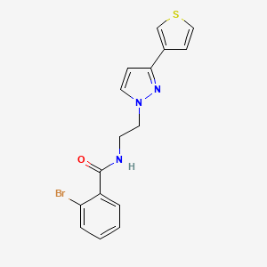 molecular formula C16H14BrN3OS B2406558 2-溴-N-(2-(3-(噻吩-3-基)-1H-吡唑-1-基)乙基)苯甲酰胺 CAS No. 2034366-09-9